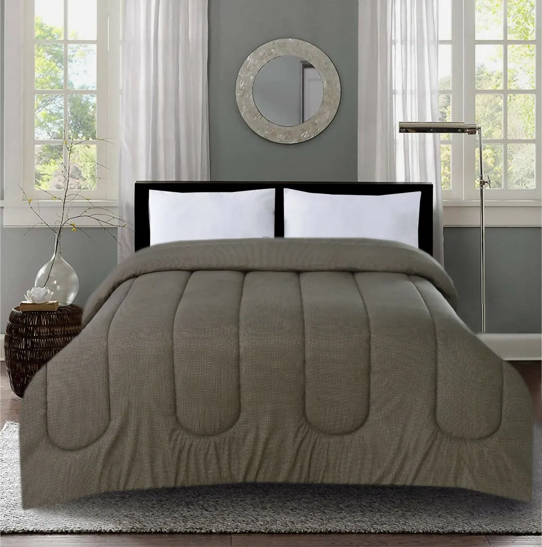 1 PC Double Winter Comforter-Brown Textured