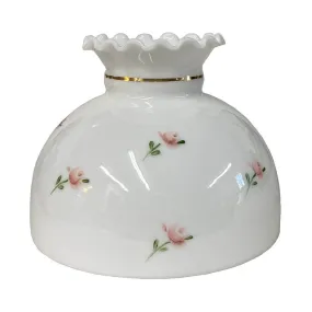 10 inch Oil Lamp Shade, Pink Rosebud