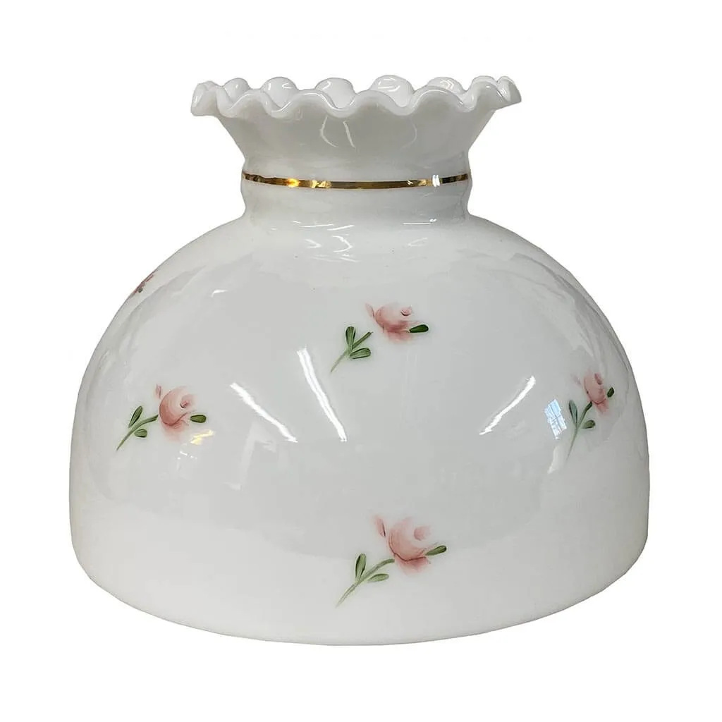 10 inch Oil Lamp Shade, Pink Rosebud