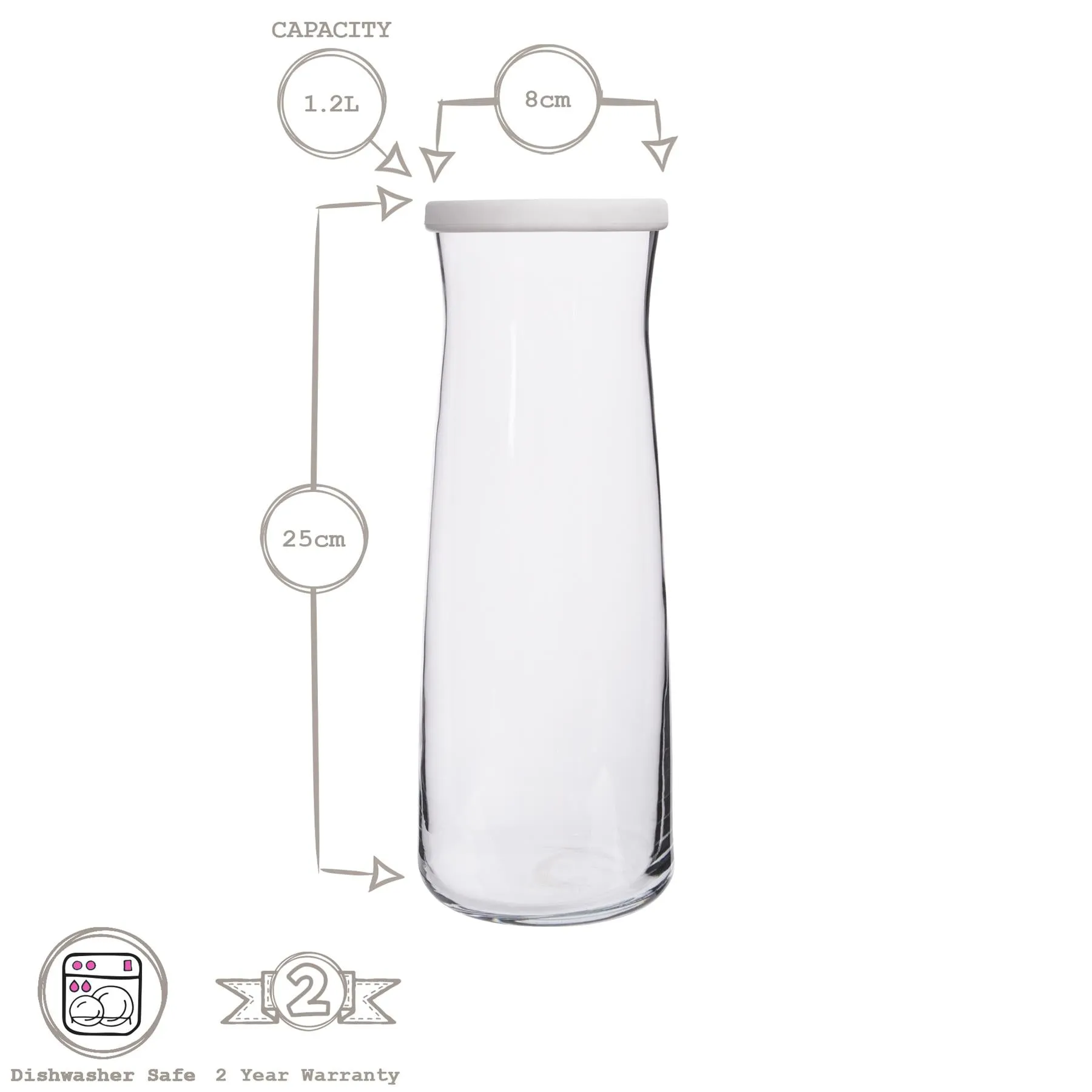 1.2L Vera Glass Carafe - By LAV