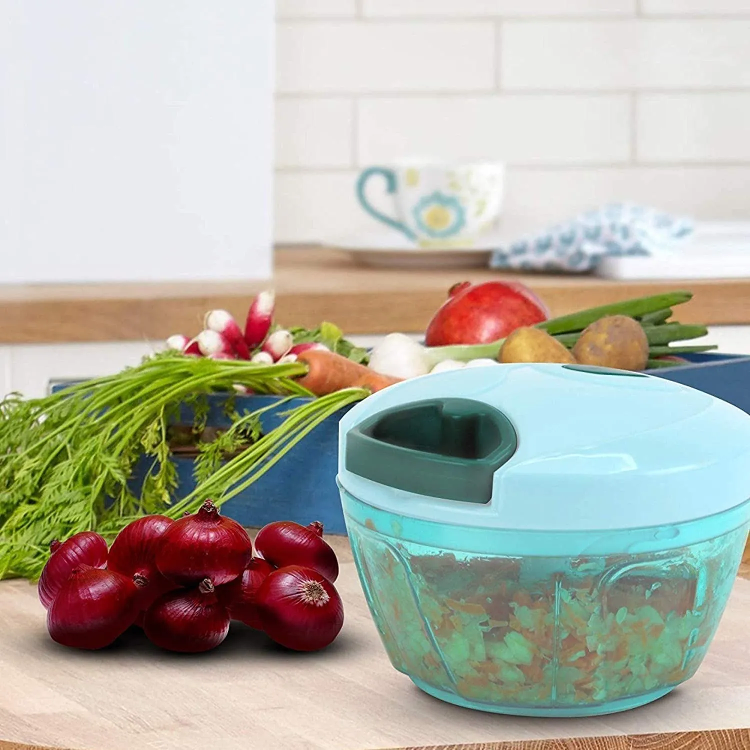 2549 manual food chopper compact powerful hand held vegetable chopper blender