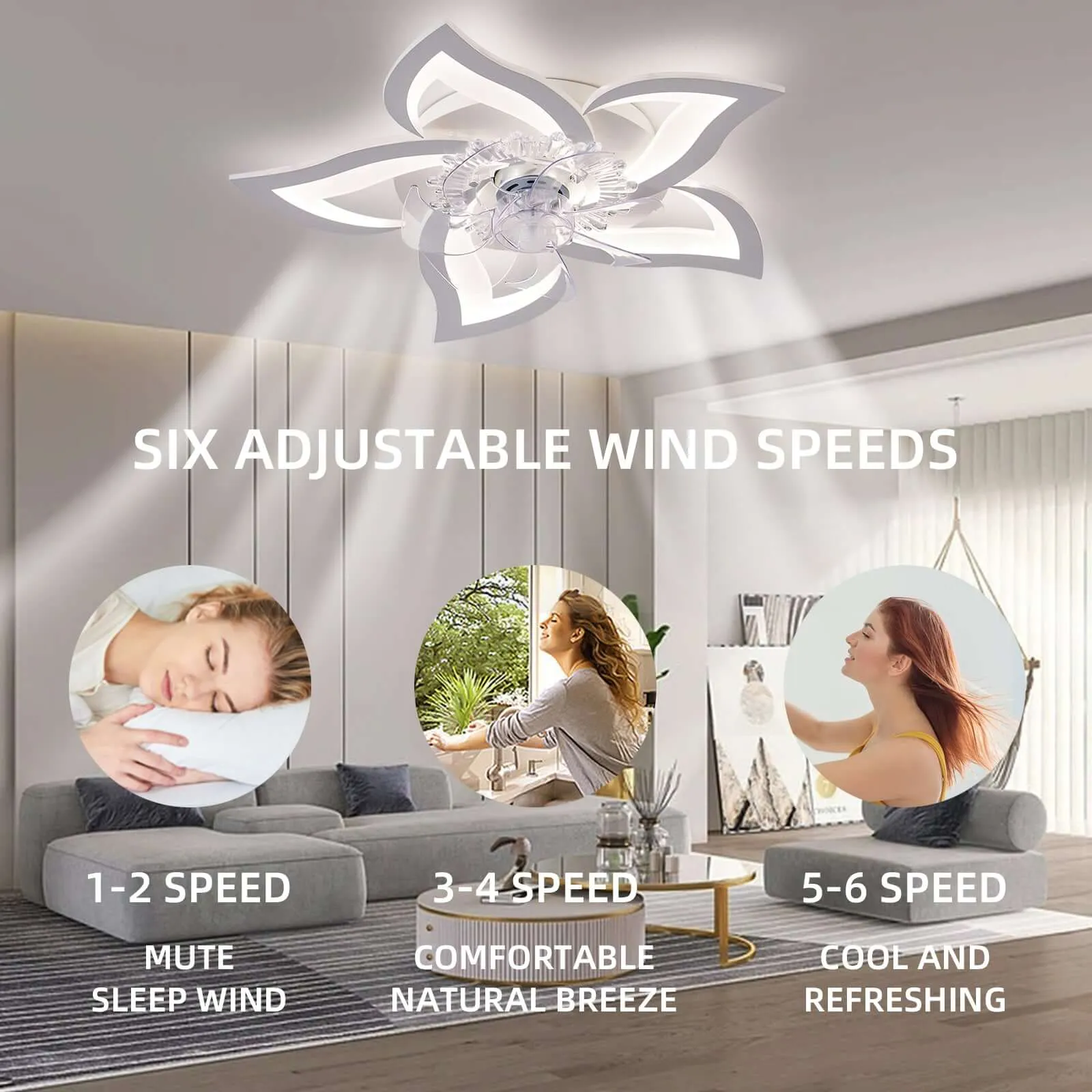 27 inch Modern Ceiling Fan with LED & Remote Control