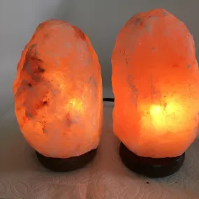 2x Himalaya Natural Handcraft Rough Raw Crystal Salt Lamp,7.25"-7.75"Tall,XL198