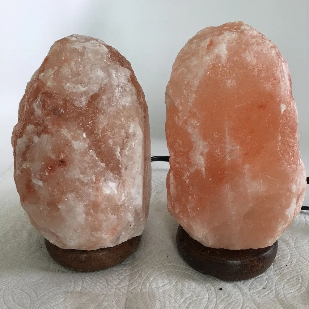 2x Himalaya Natural Handcraft Rough Raw Crystal Salt Lamp,7.25"-7.75"Tall,XL198