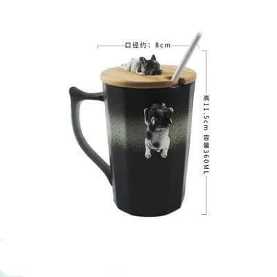 3D Climbing Bulldog Ceramic Mugs