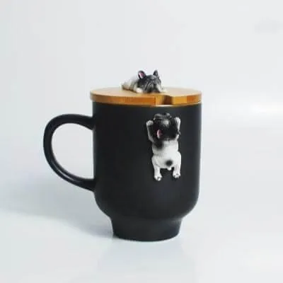 3D Climbing Bulldog Ceramic Mugs