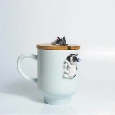 3D Climbing Bulldog Ceramic Mugs