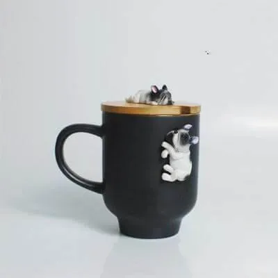 3D Climbing Bulldog Ceramic Mugs