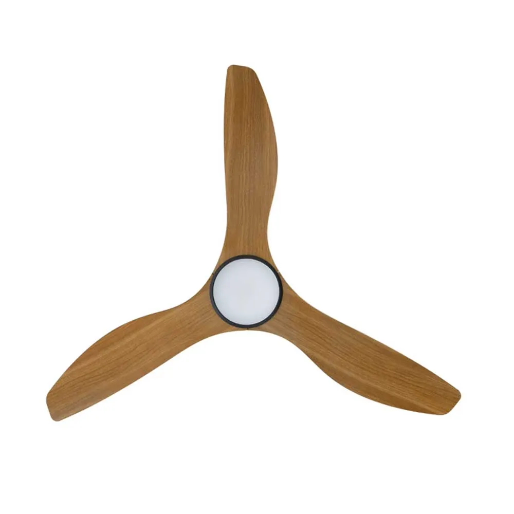 52" Surf DC Ceiling Fan and CCT Light 20w in White, Black, Oak/White or Teak/Black