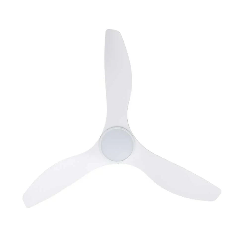 52" Surf DC Ceiling Fan and CCT Light 20w in White, Black, Oak/White or Teak/Black