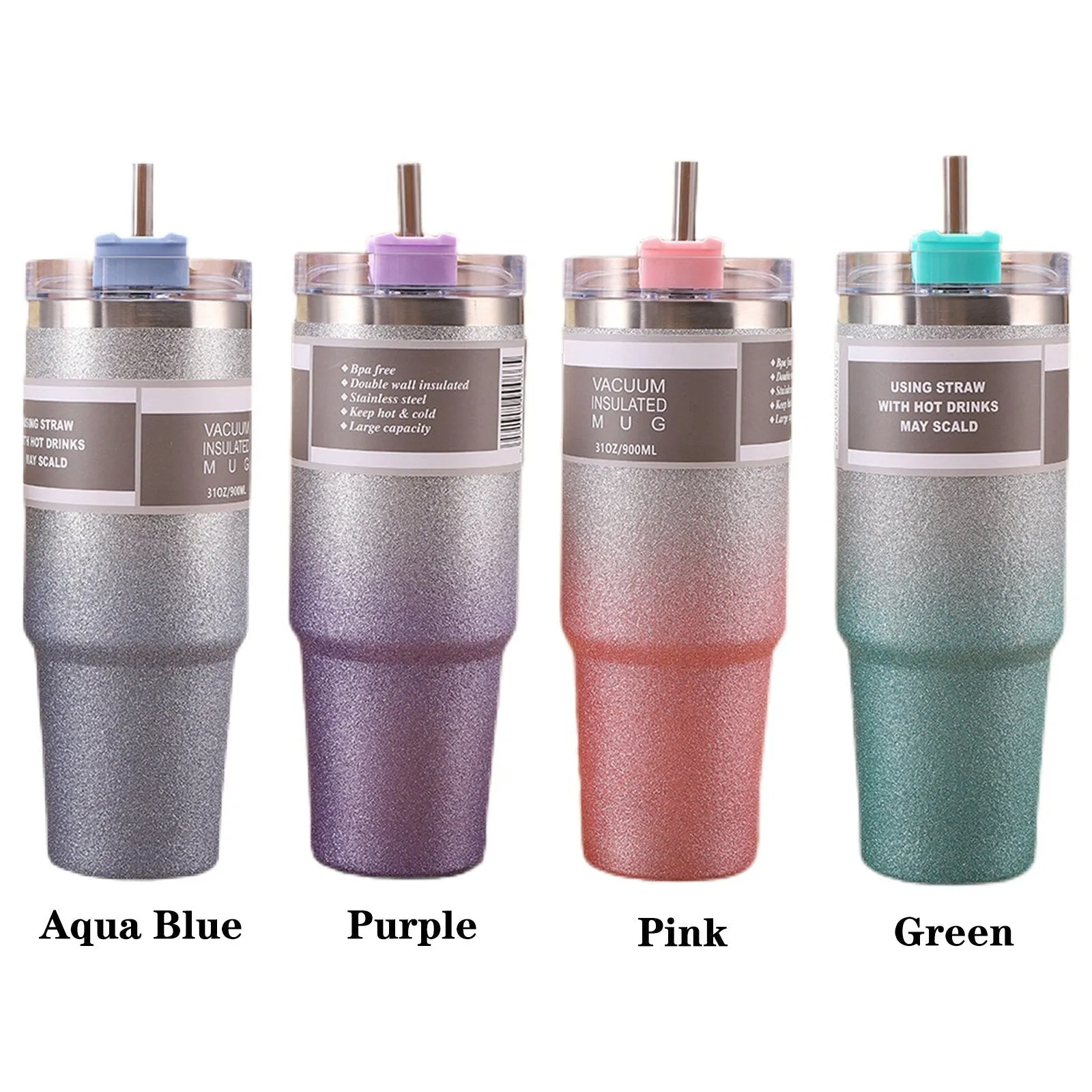 620ml or 890ml Stainless Steel Glitter Insulated Bottle