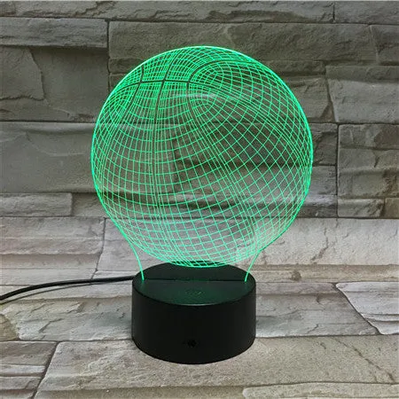 A very beautiful basketball 3D lamp -1/3/7/16 colors lamp base