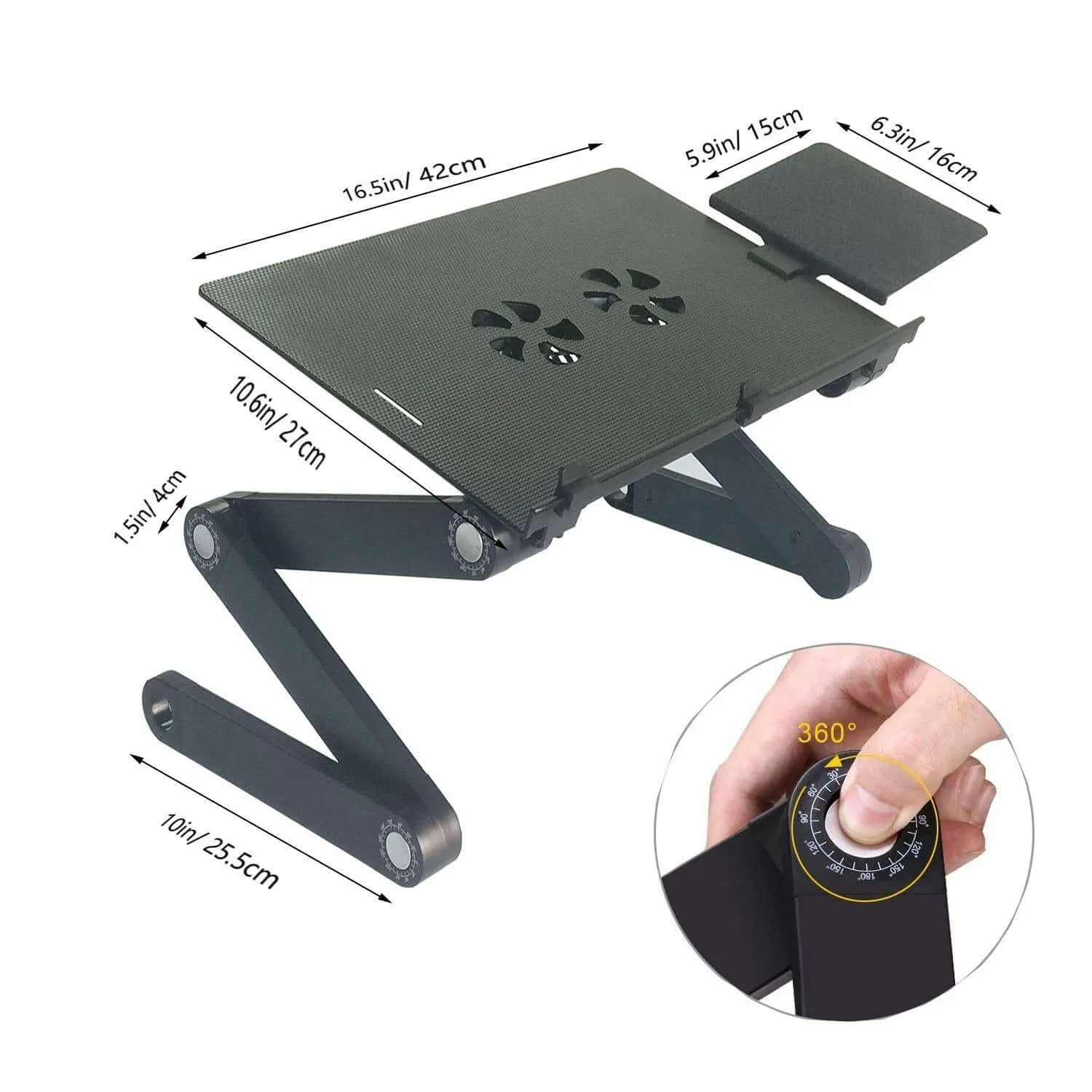 Adjustable Laptop Table Stand with Cooling Fan