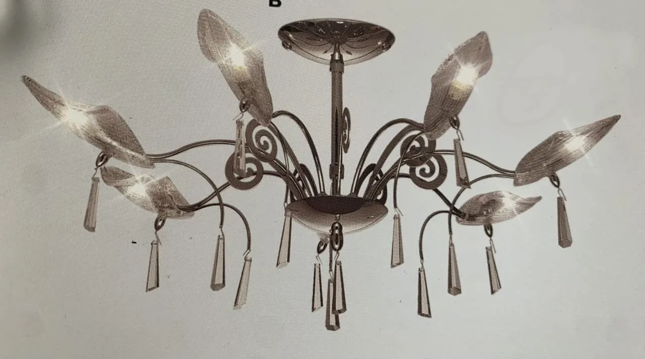 Alexandria Chrome Chandelier. 5 Bulb or 7 Bulb (7 Bulb)