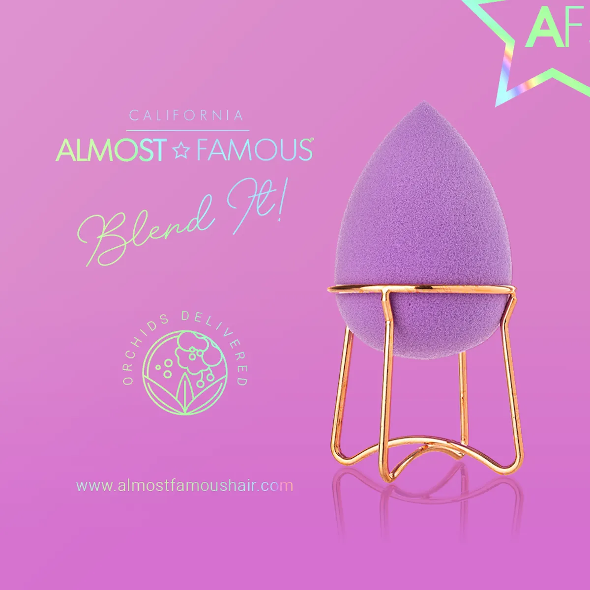 Almost Famous Makeup Blender w/ Rose Gold Stand