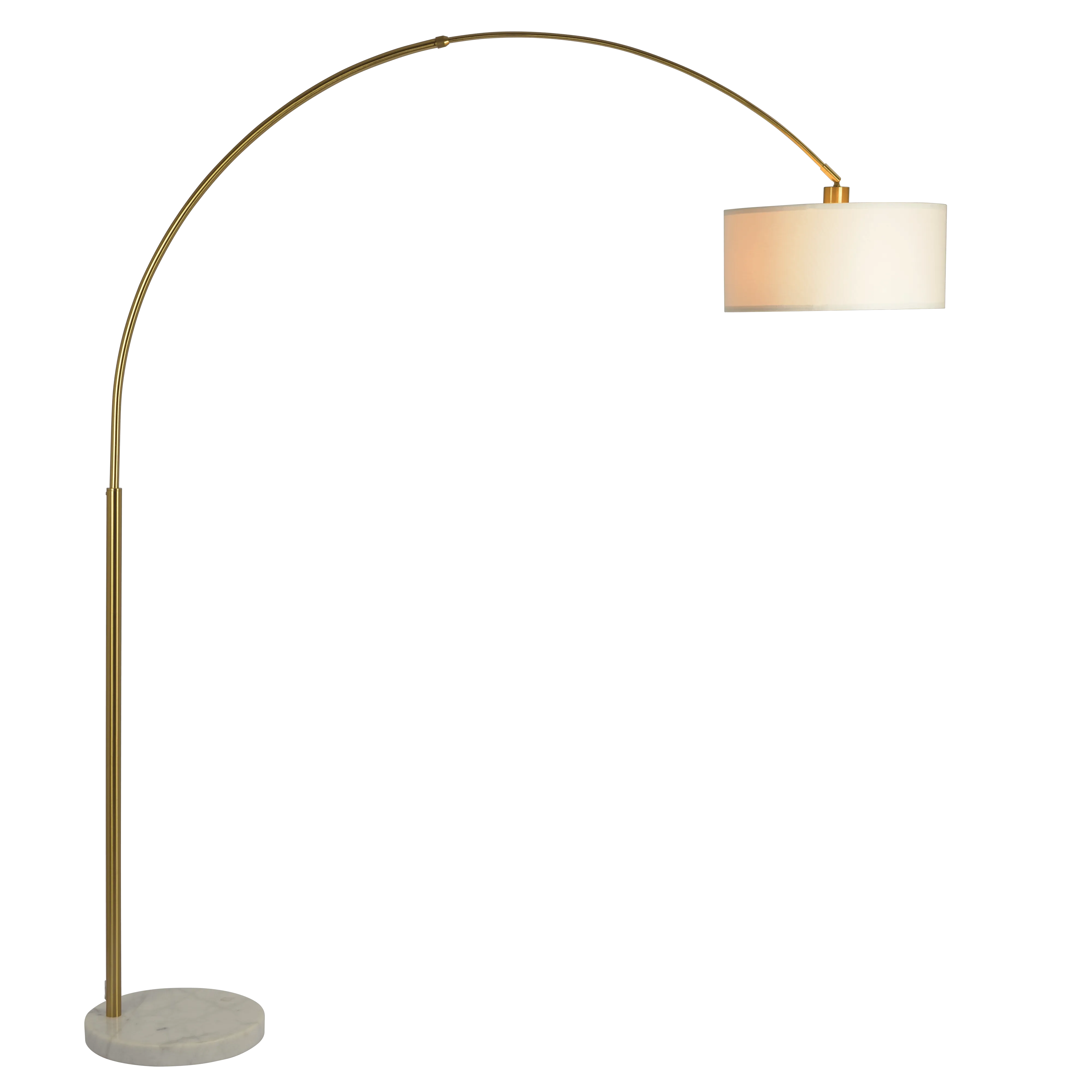 Ambient Arch Gold Brass Floor Lamp with Large Linen Shade