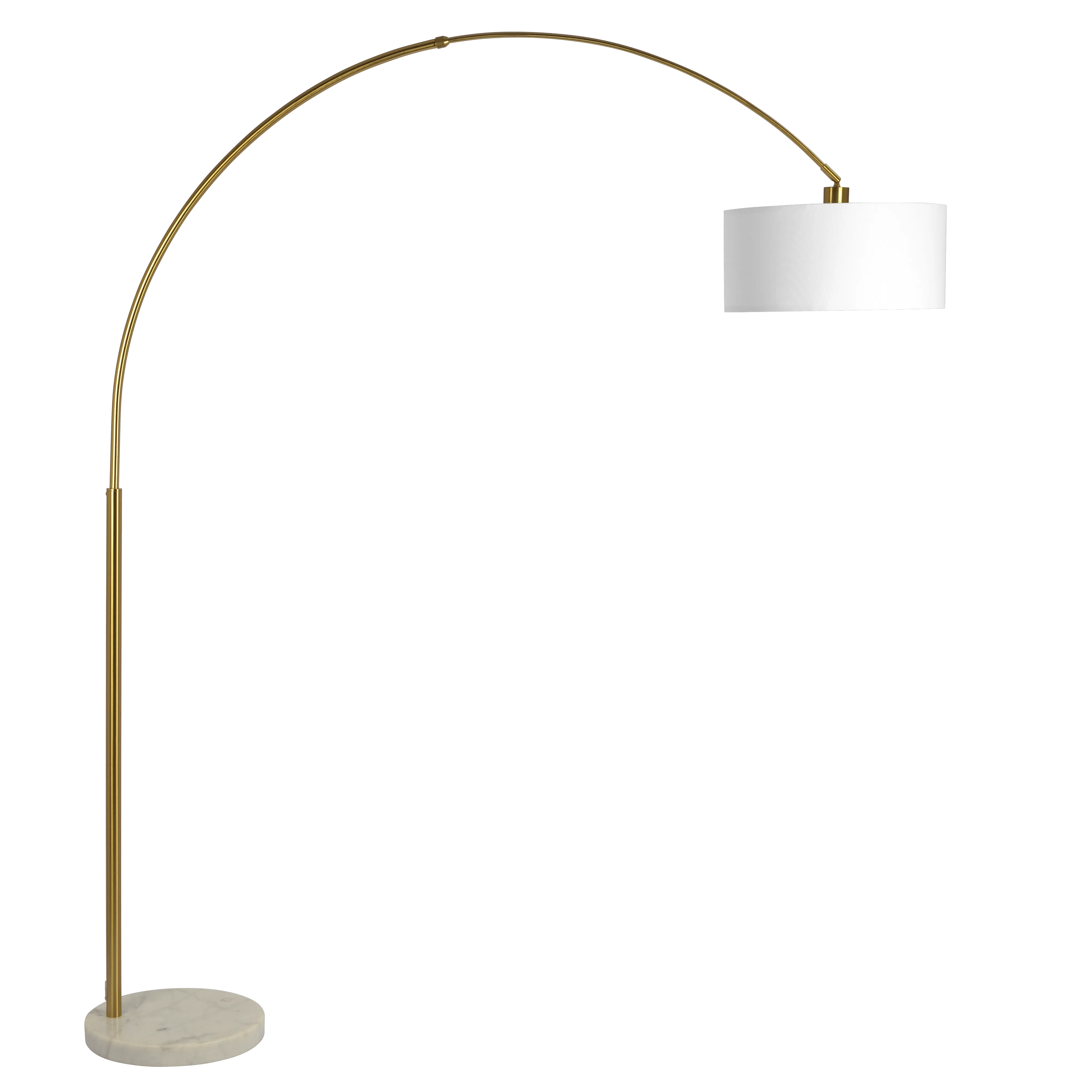 Ambient Arch Gold Brass Floor Lamp with Large Linen Shade