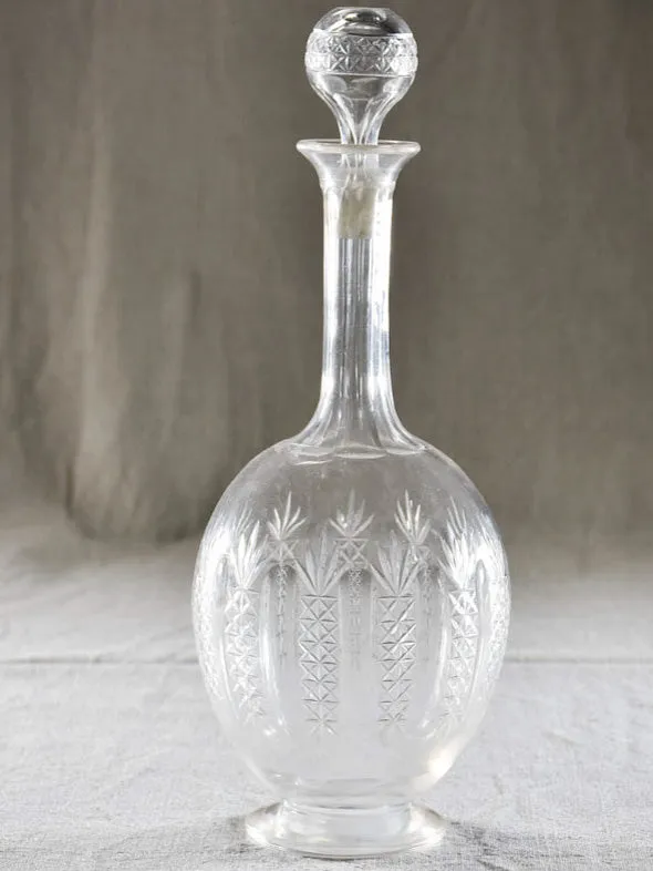 Antique crystal carafe with pineapple motifs