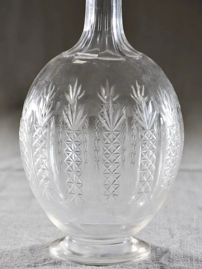 Antique crystal carafe with pineapple motifs