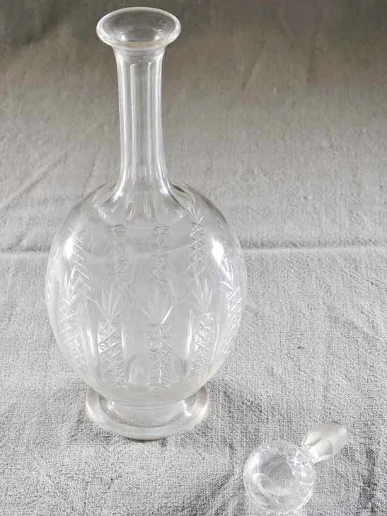 Antique crystal carafe with pineapple motifs