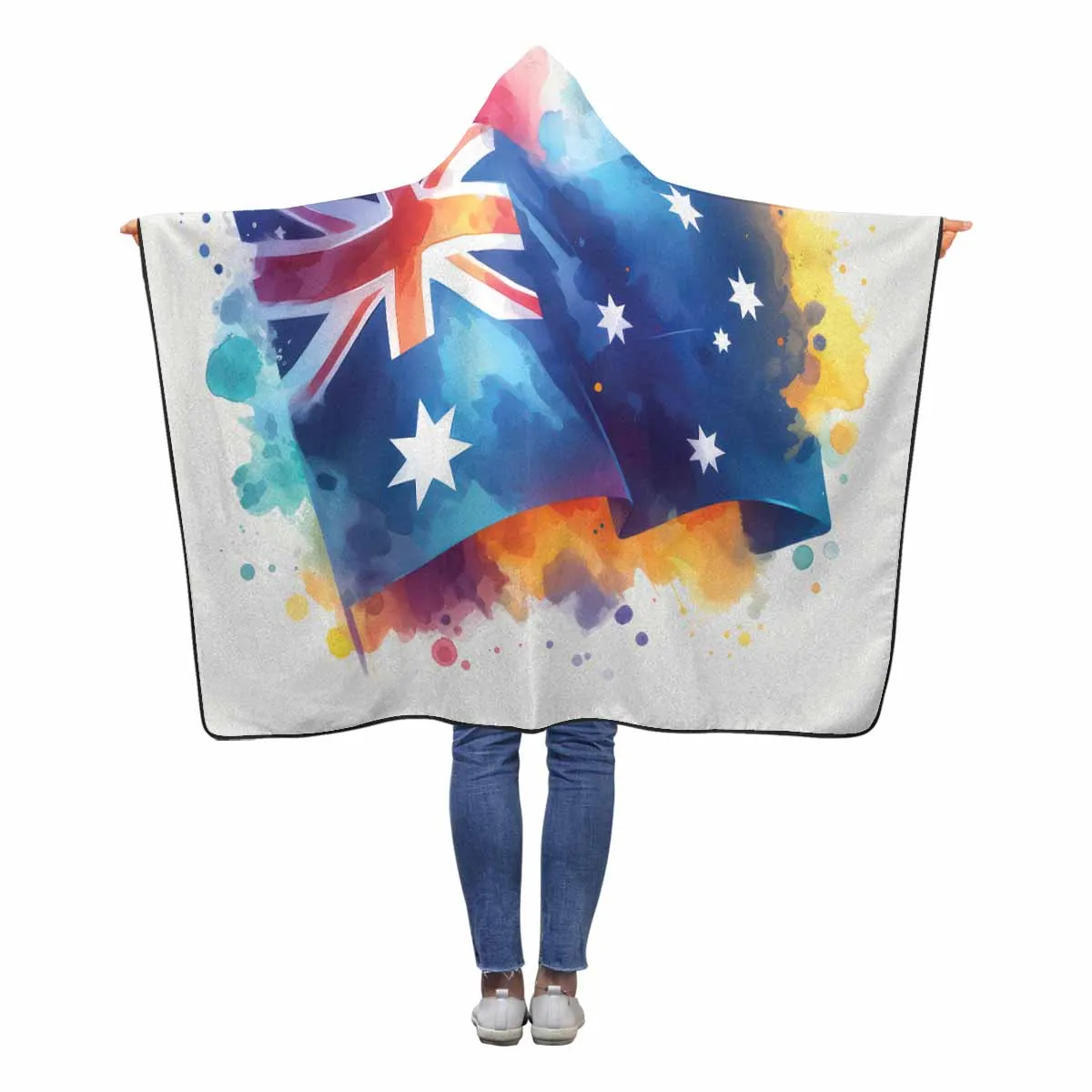 Australian Flag Awd1336  Hooded Blanket 60"x50"