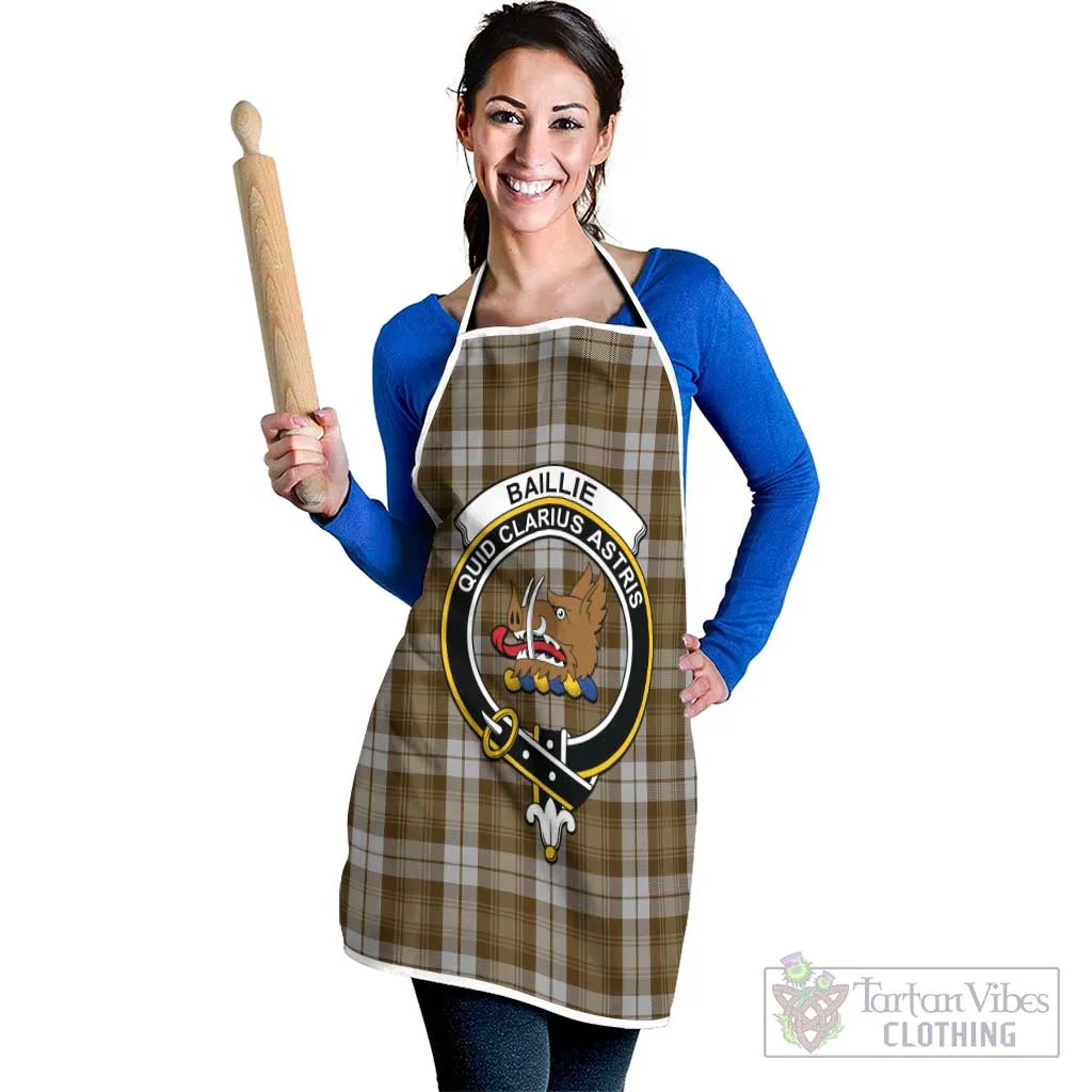 Baillie Dress Tartan Apron with Family Crest