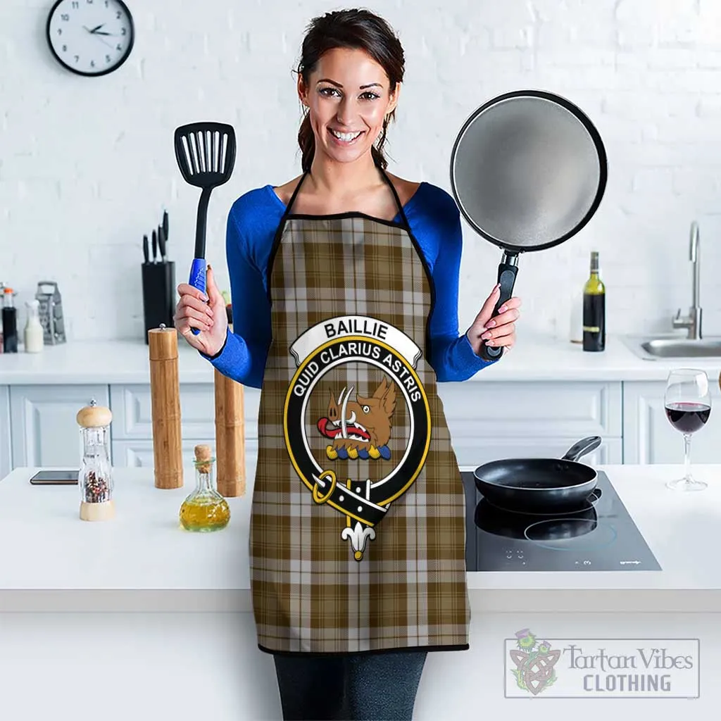 Baillie Dress Tartan Apron with Family Crest