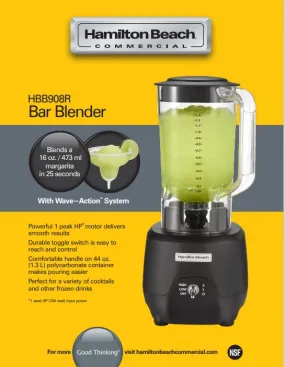 Bar Blender Poly 44OZ HBB908R