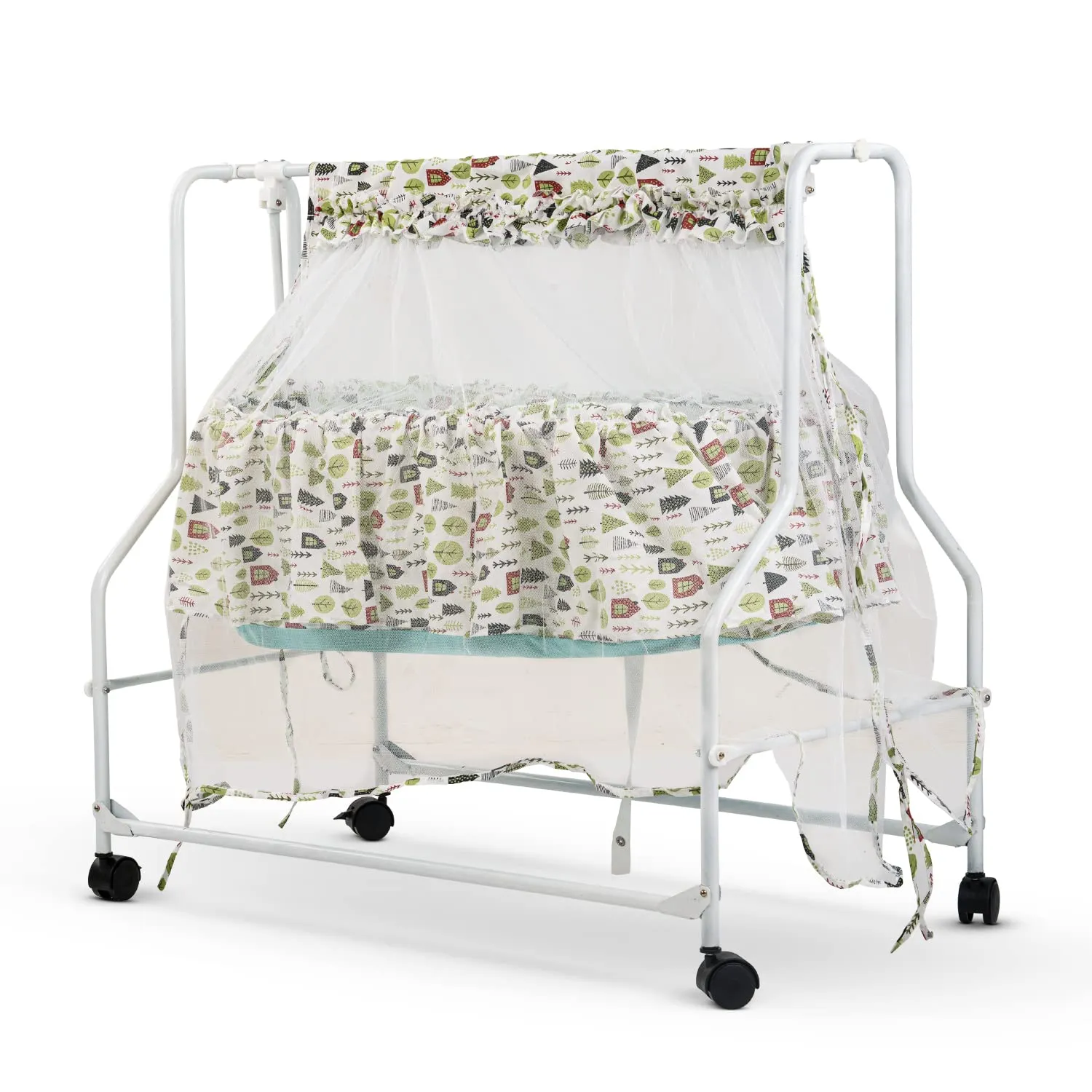 Baybee Bella Baby Swing Cradle for Baby with Mosquito Protection Net & Wheel