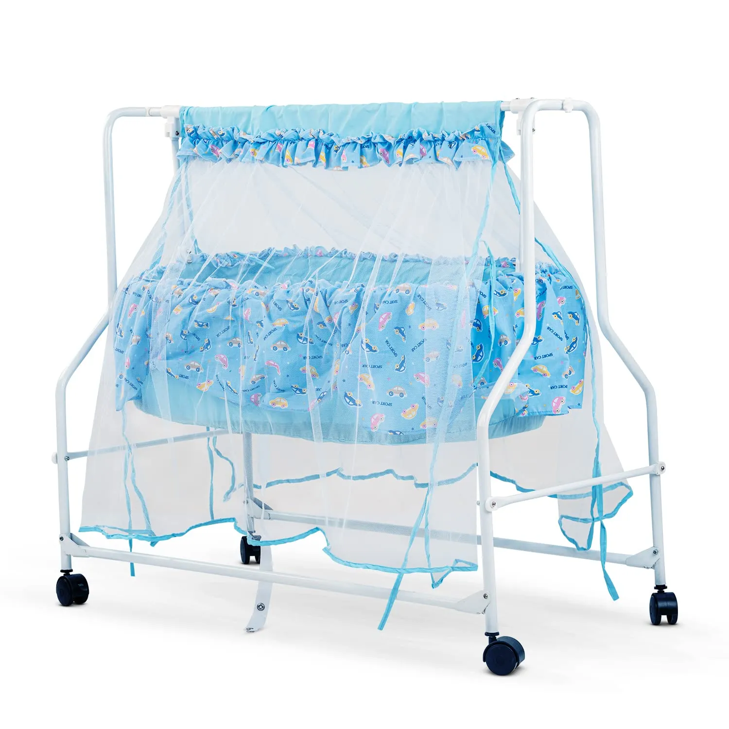 Baybee Bella Baby Swing Cradle for Baby with Mosquito Protection Net & Wheel