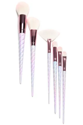 Beauty Creations Holographic Unicorn 6 Pc Brush Set - Pink