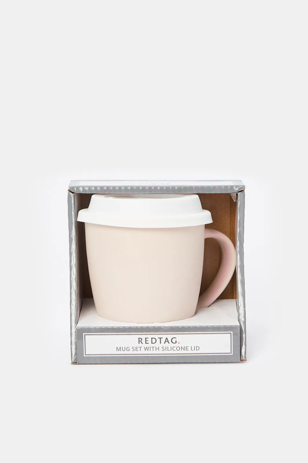 Beige Mug Set With Silicone Lid (2 Piece)