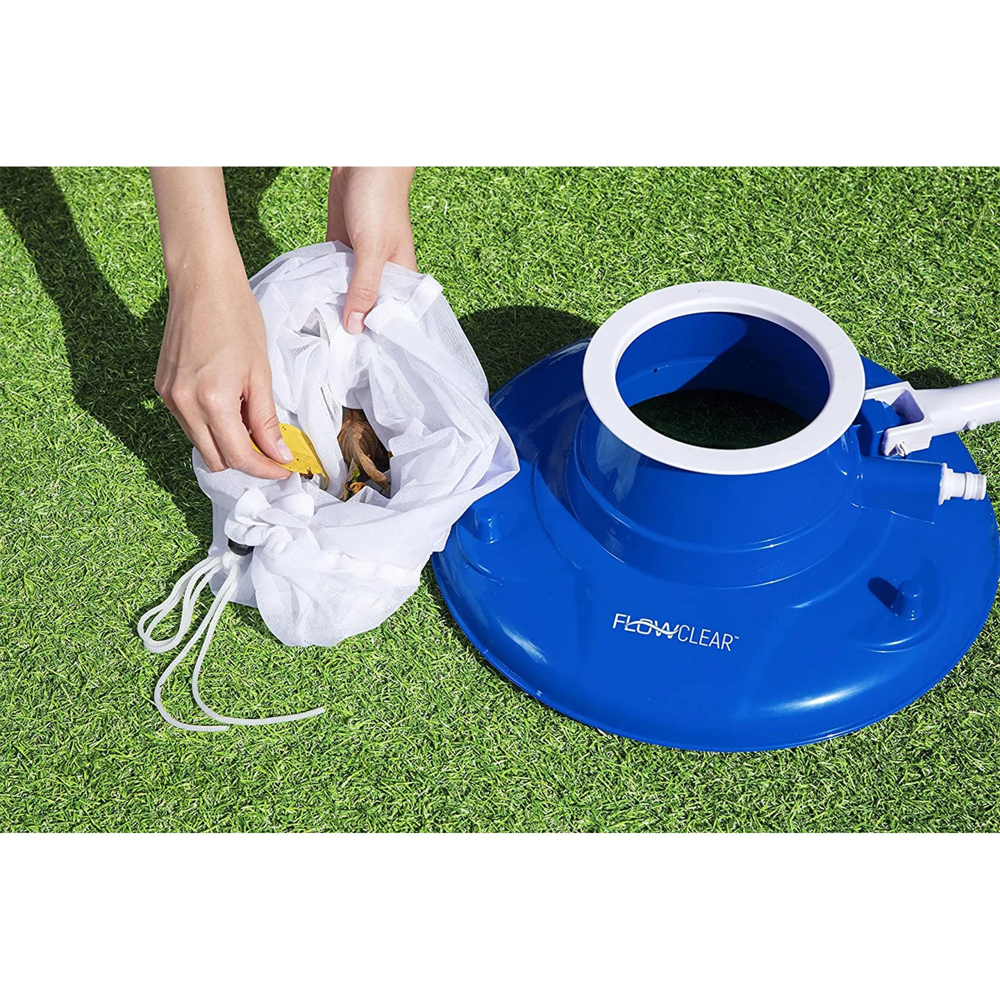 Bestway 58657E-BW Flowclear High Power AquaSuction Pool and Leaf Vacuum with Bag