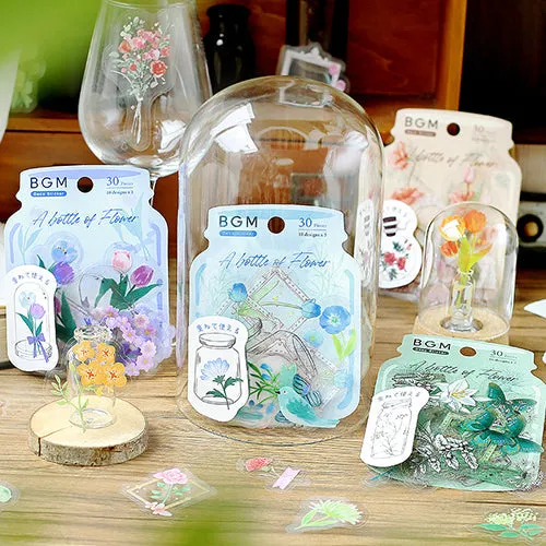 BGM Blooming Flower in a Bottle Sticker Flakes (Violet)