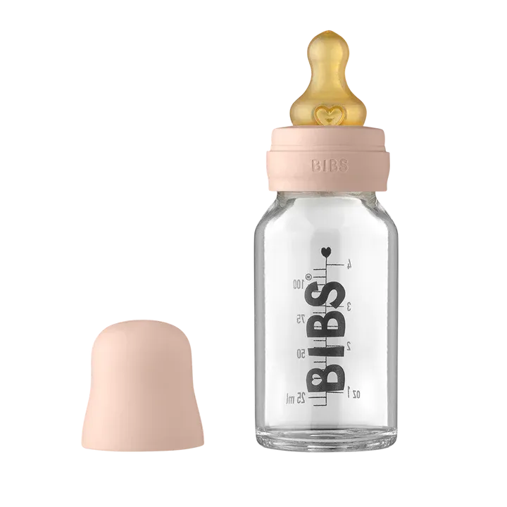 BIBS Baby Glass Bottle Complete Set 110ml | Blush