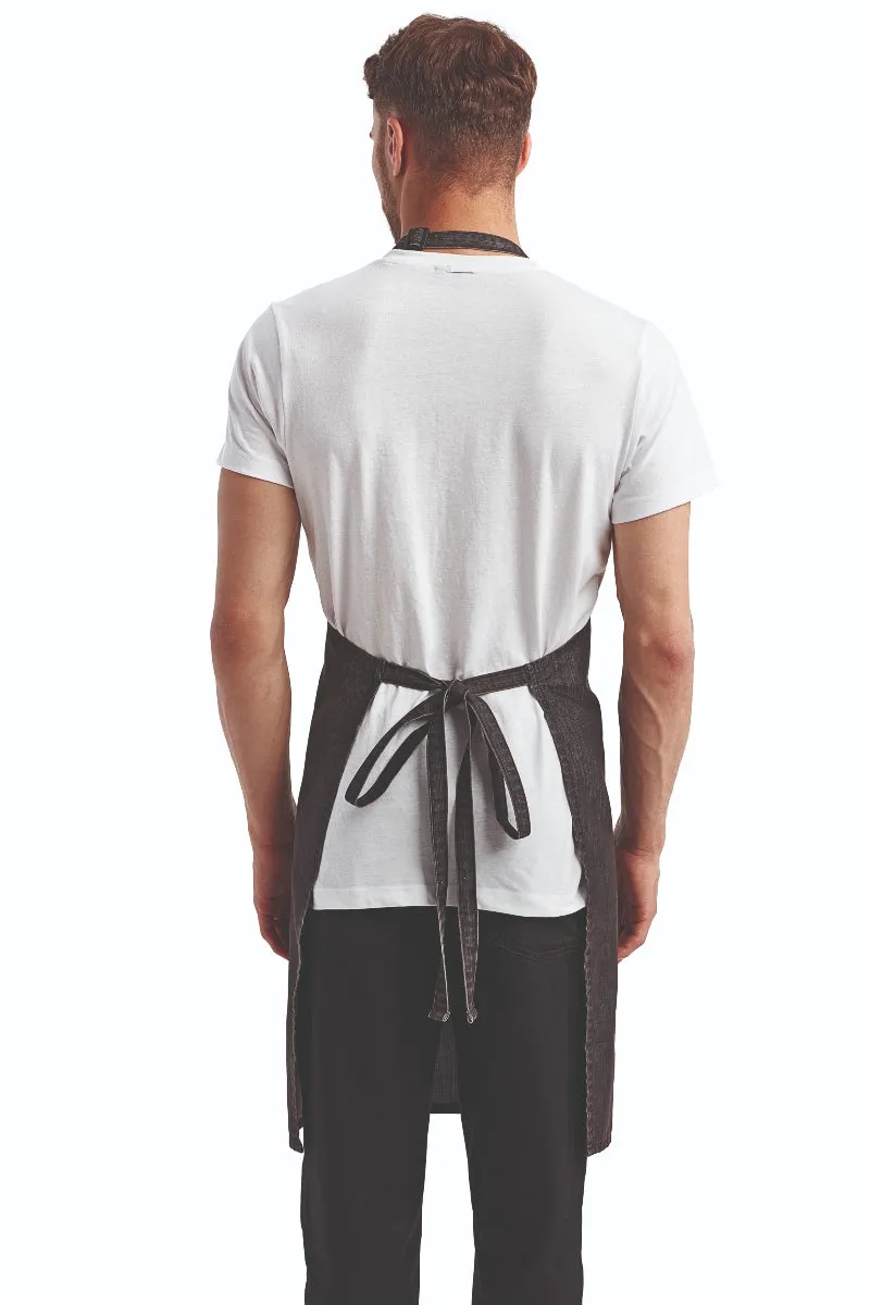 Black Denim Sustainable Bib Apron (1 Pocket w/ Pencil Divide)