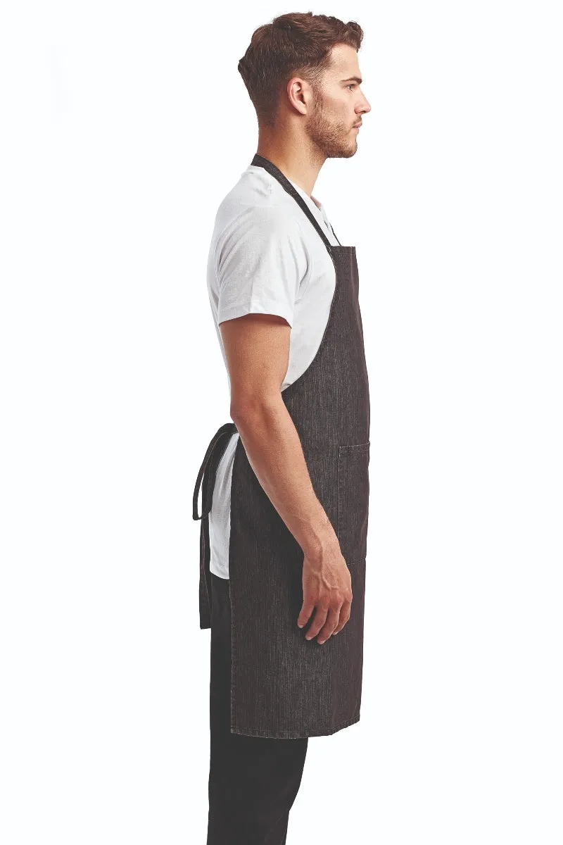 Black Denim Sustainable Bib Apron (1 Pocket w/ Pencil Divide)