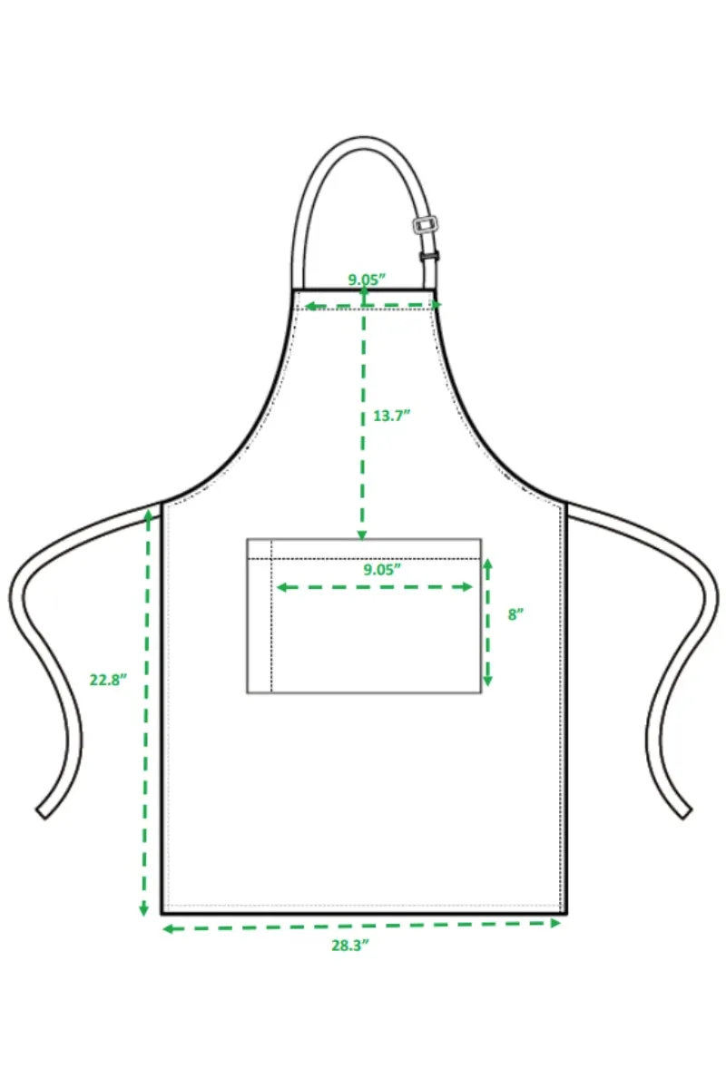 Black Denim Sustainable Bib Apron (1 Pocket w/ Pencil Divide)