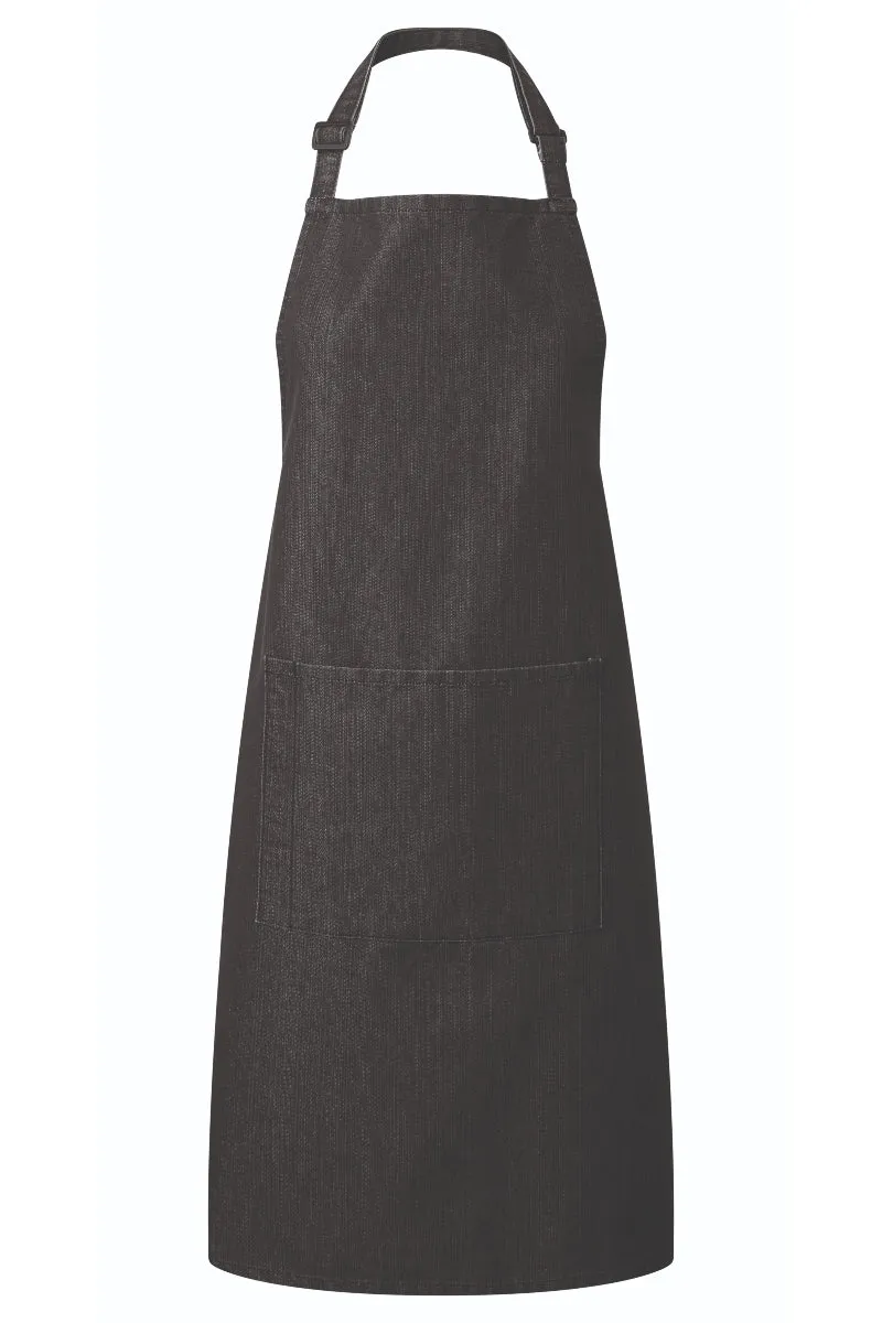 Black Denim Sustainable Bib Apron (1 Pocket w/ Pencil Divide)