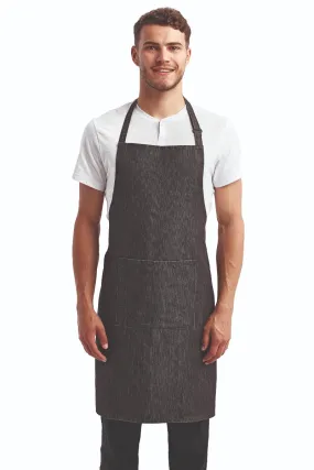 Black Denim Sustainable Bib Apron (1 Pocket w/ Pencil Divide)