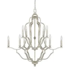 BLAIR 10 LIGHT CHANDELIER, ANTIQUE SILVER