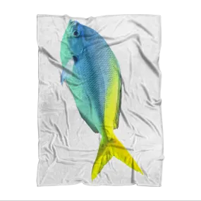 Blue Yellow Fish Sublimation Throw Blanket