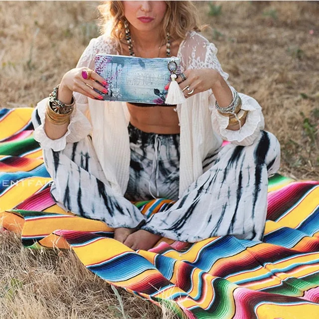 Boho Colourful Beach Blanket 130x170cm