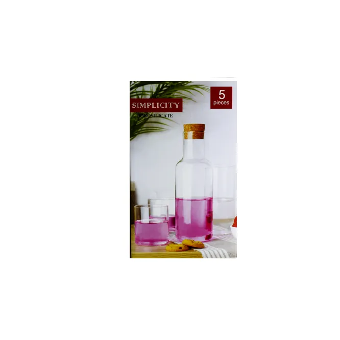 Borosilicate Water Set 5pcs Metallic Simplicity GL2823