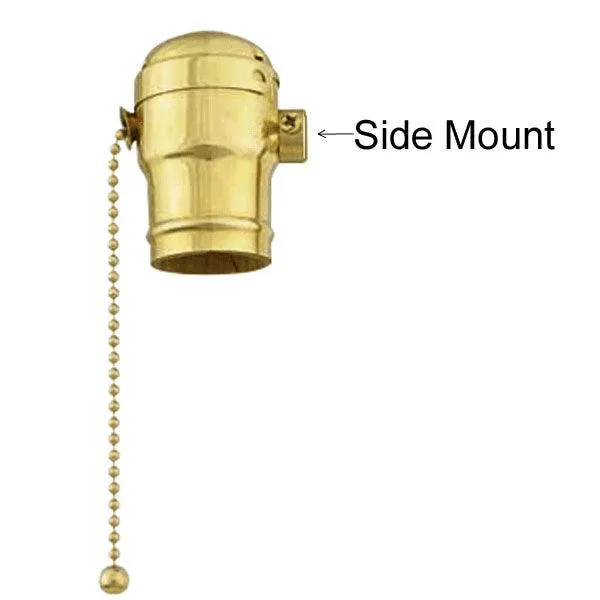 Brass Lamp Sockets, Side Mount