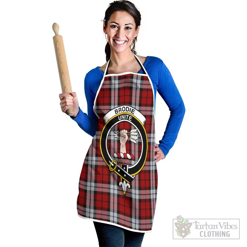 Brodie Dress Tartan Apron with Family Crest