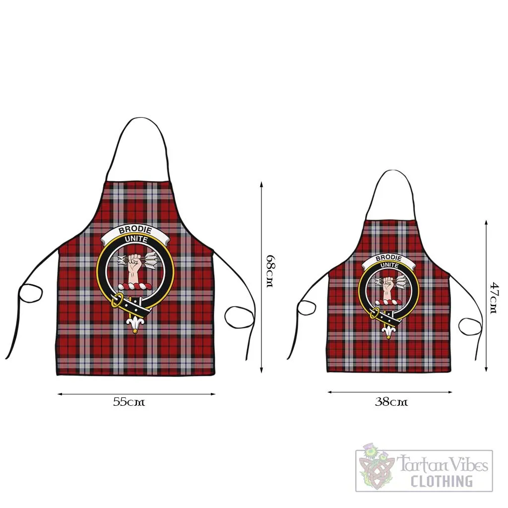 Brodie Dress Tartan Apron with Family Crest