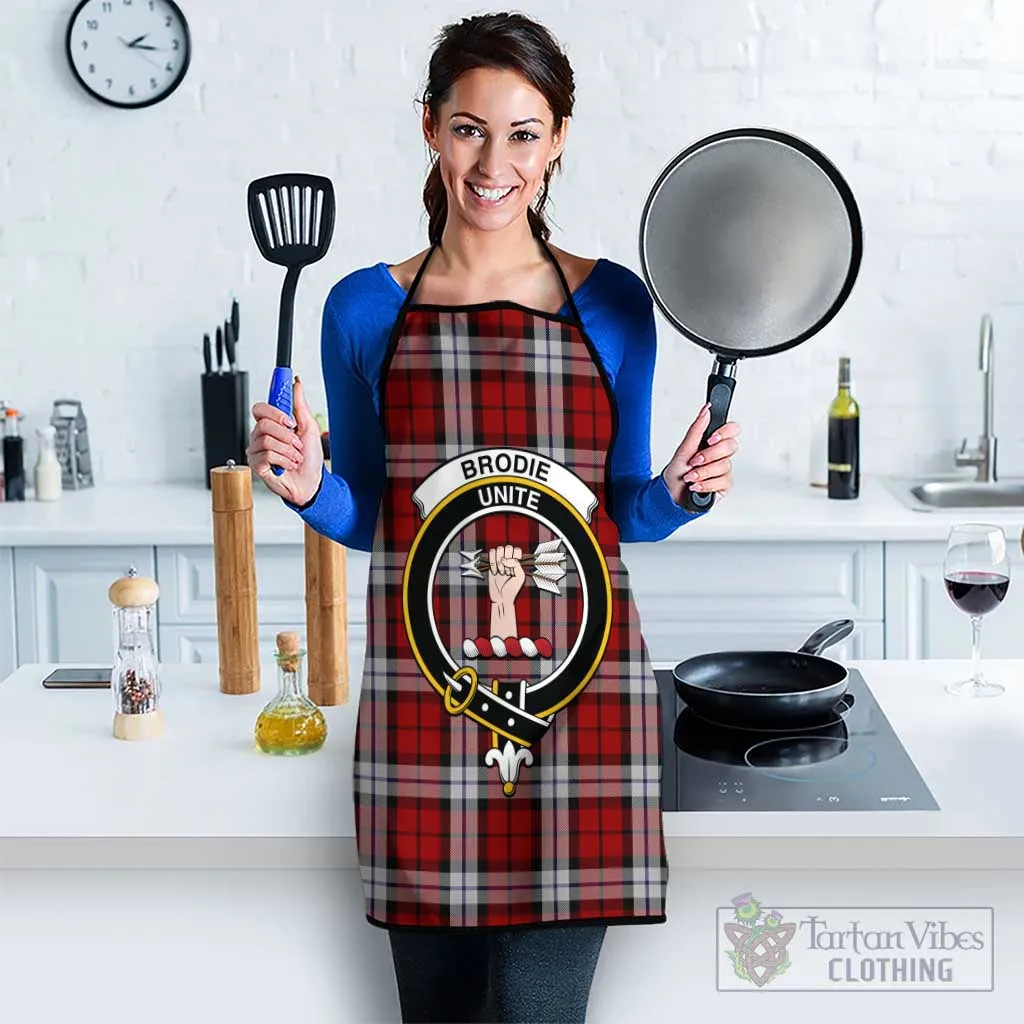 Brodie Dress Tartan Apron with Family Crest