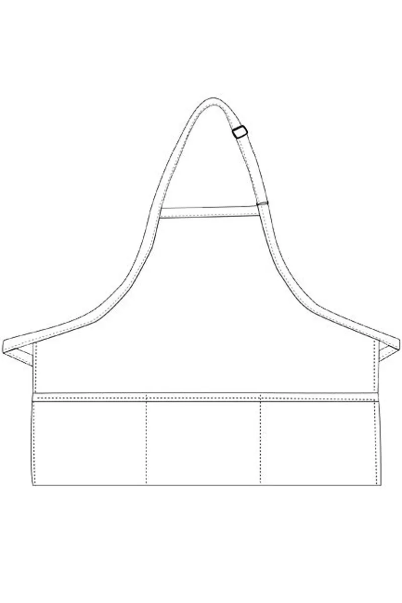 Brown Deluxe Bib XL Adjustable Apron (3 Pockets)