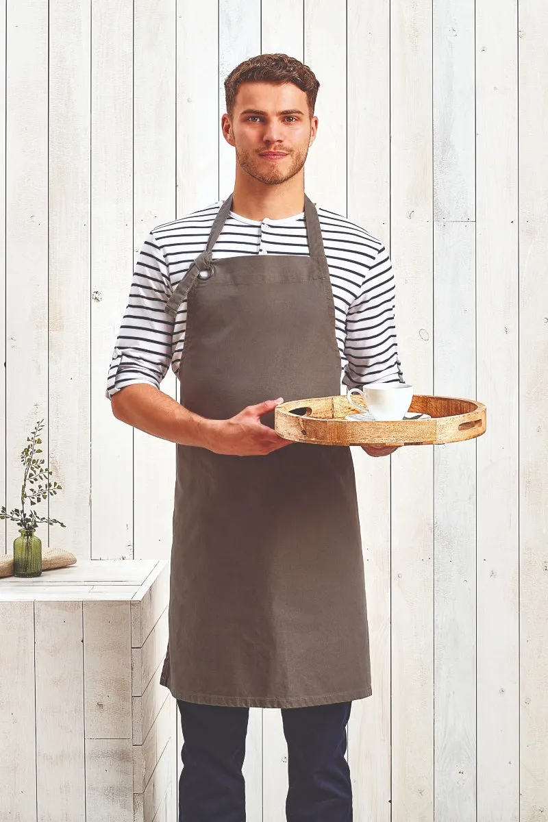 Burgundy "Calibre" Heavy Cotton Canvas Adjustable Bib Apron (No Pockets)